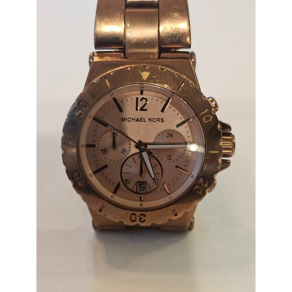 MICHAEL KORS Rose Gold Tone All Steel Chronograph Watch - Picture 2 of 9